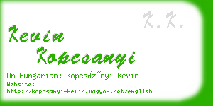 kevin kopcsanyi business card